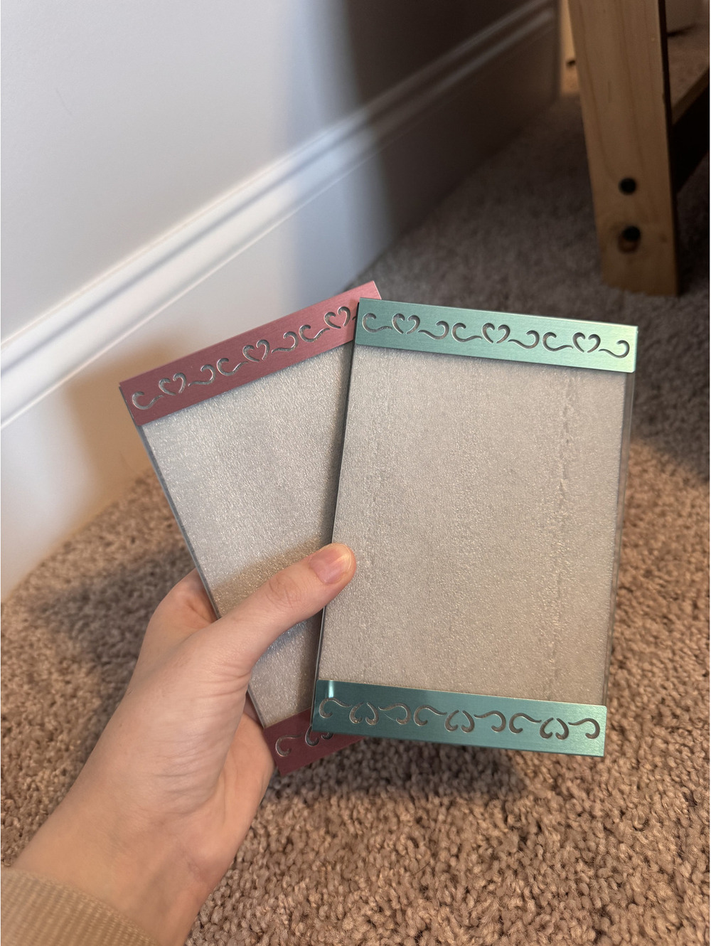 Y2K 4x6 Heart Metallic Photo Frames (Set of 2)